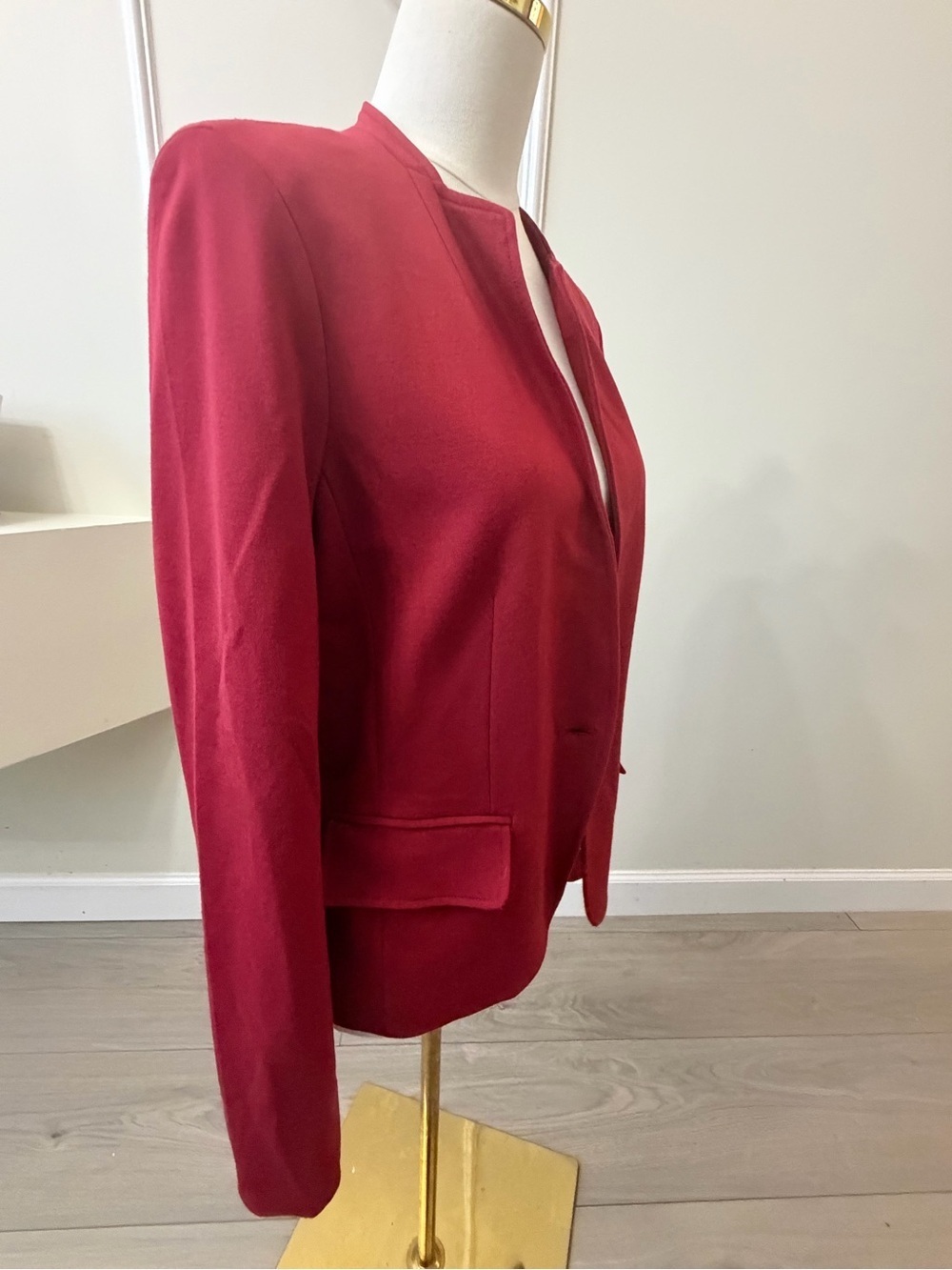 Premise Deep Raspberry Open-Front Collarless Blazer - Picture 5 of 9